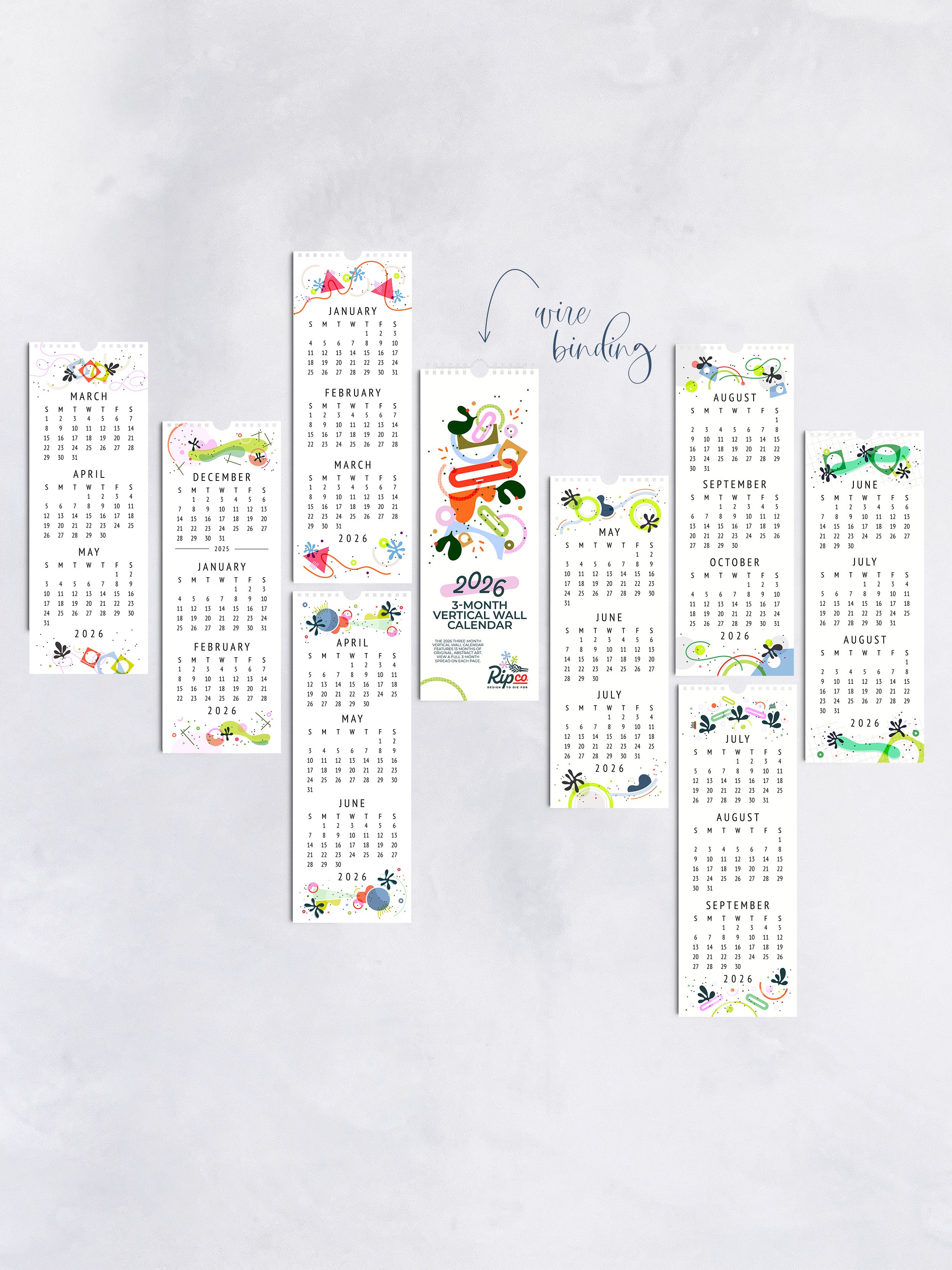 Preorder: 2026 Three-Month Wall Calendar – 13 Spreads with Abstract Art