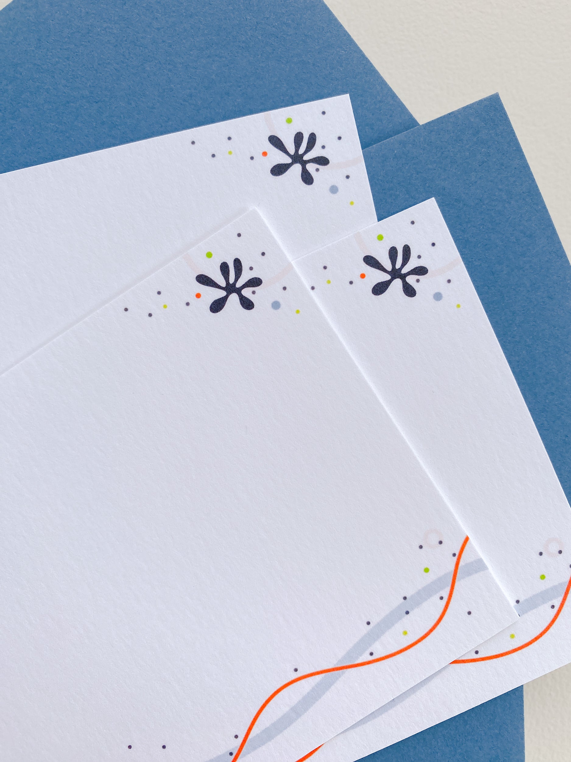 Green Circles Flat Note Card Set – 3.5x4.875 (Set of 3)