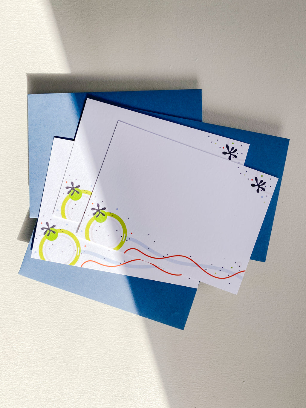 Green Circles Flat Note Card Set – 3.5x4.875 (Set of 3)