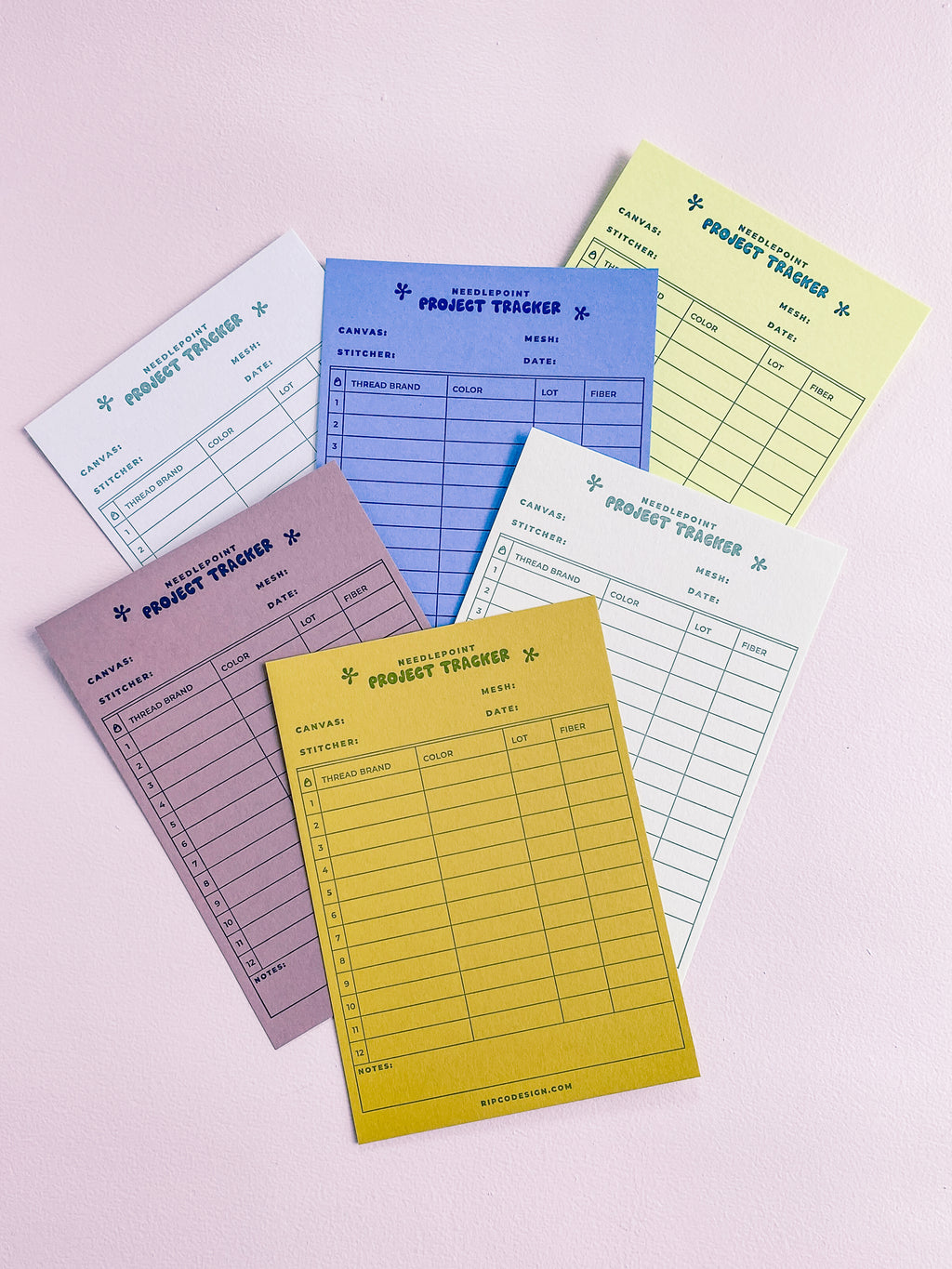 Needlepoint Project Trackers