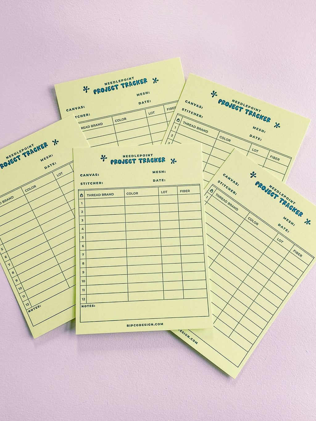 Needlepoint Project Trackers