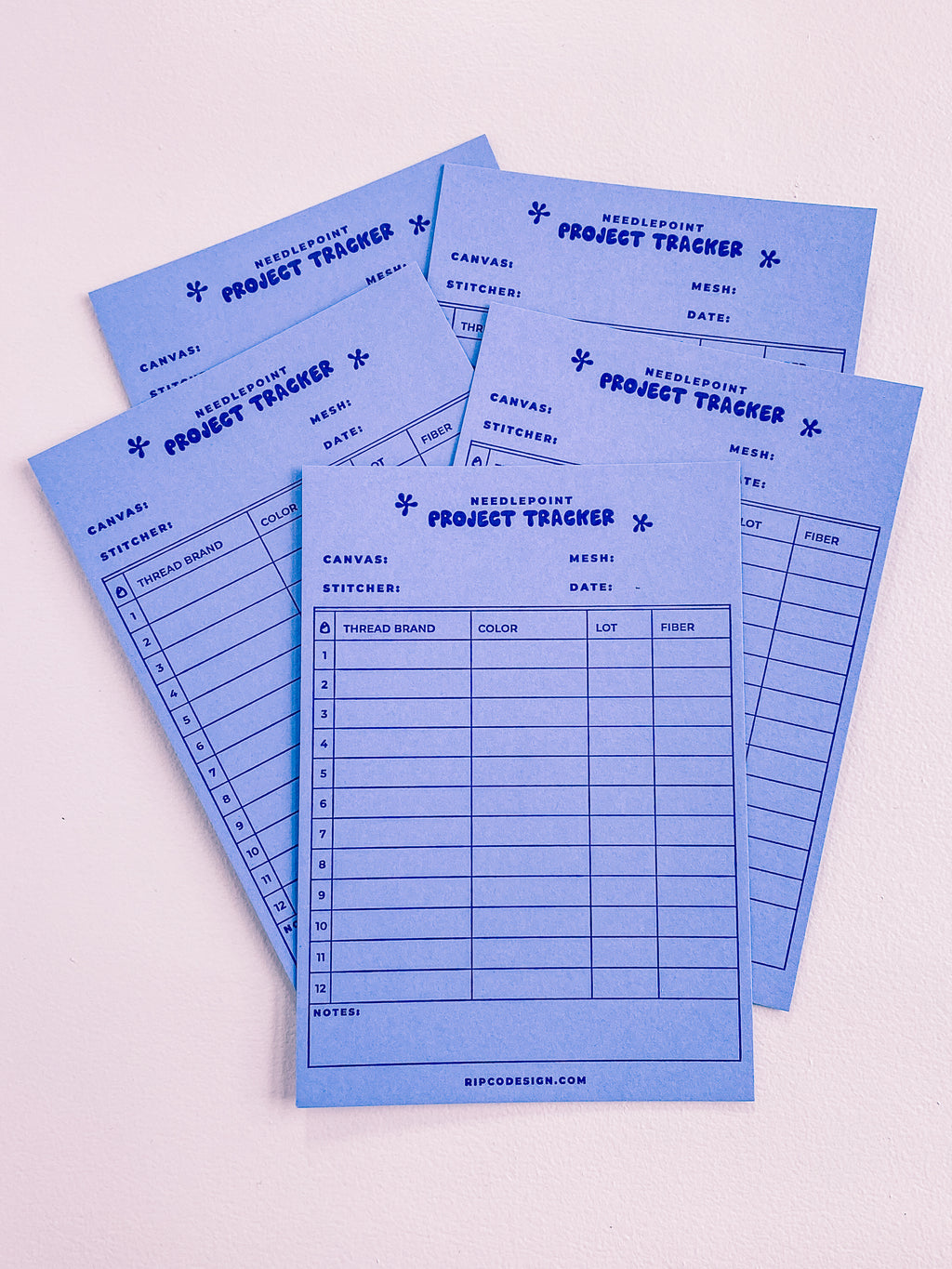 Needlepoint Project Trackers