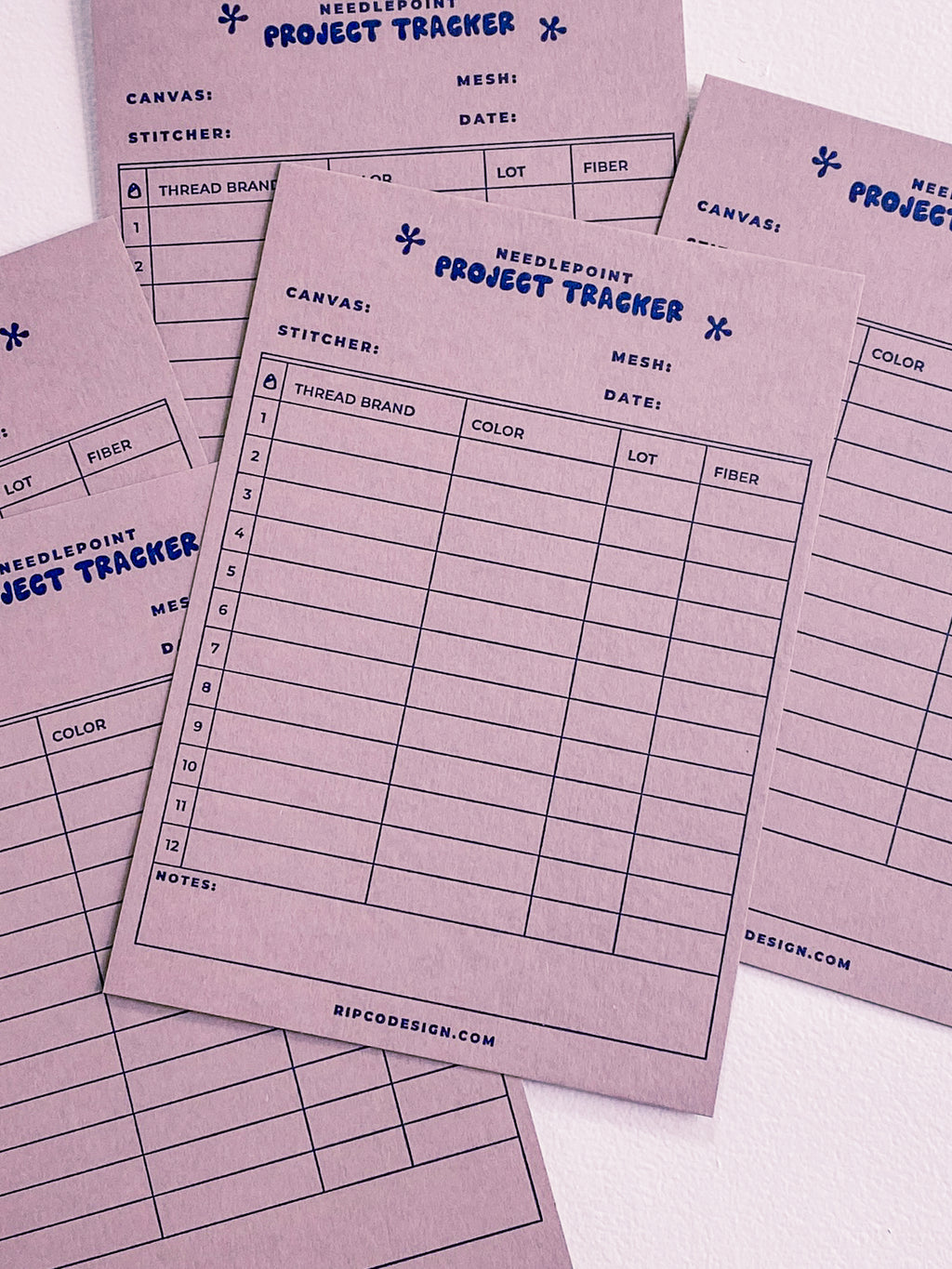 Needlepoint Project Trackers