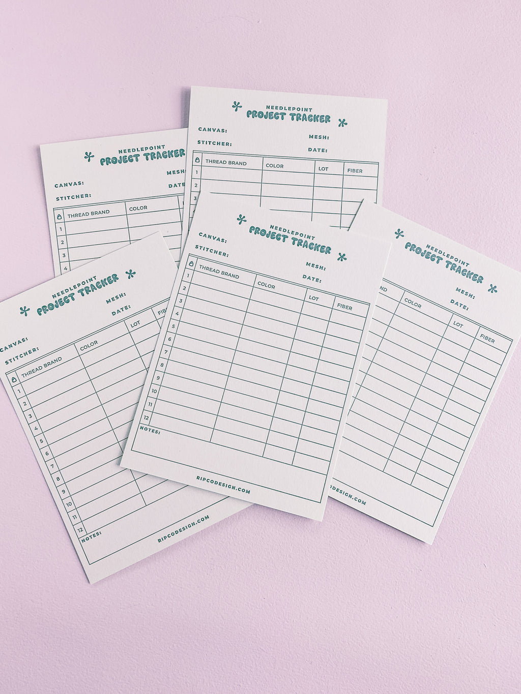 Needlepoint Project Trackers