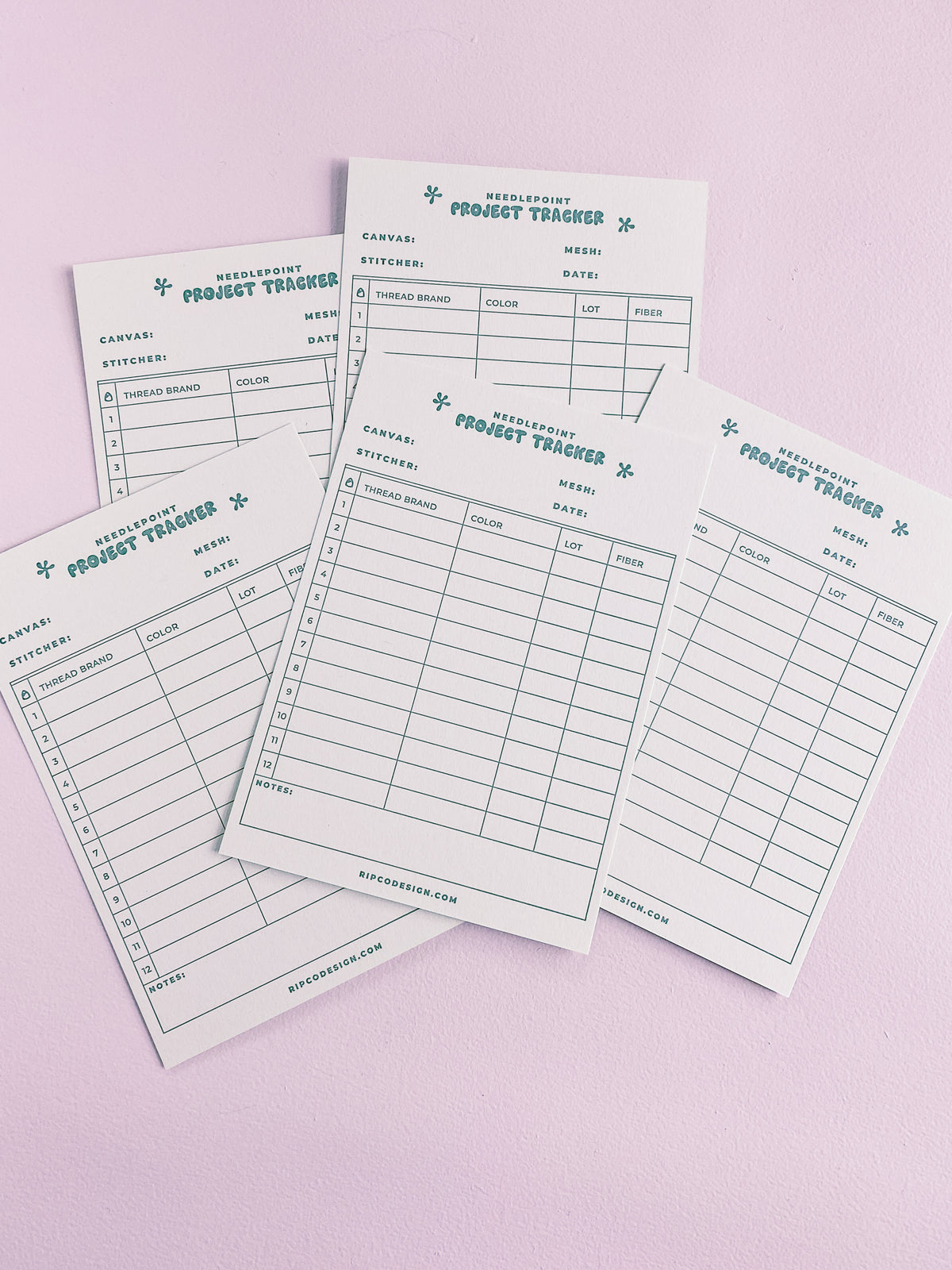 Needlepoint Project Trackers