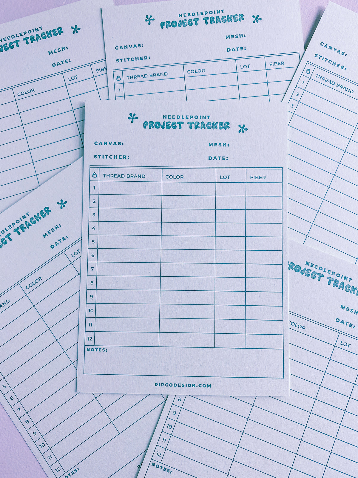 Needlepoint Project Trackers