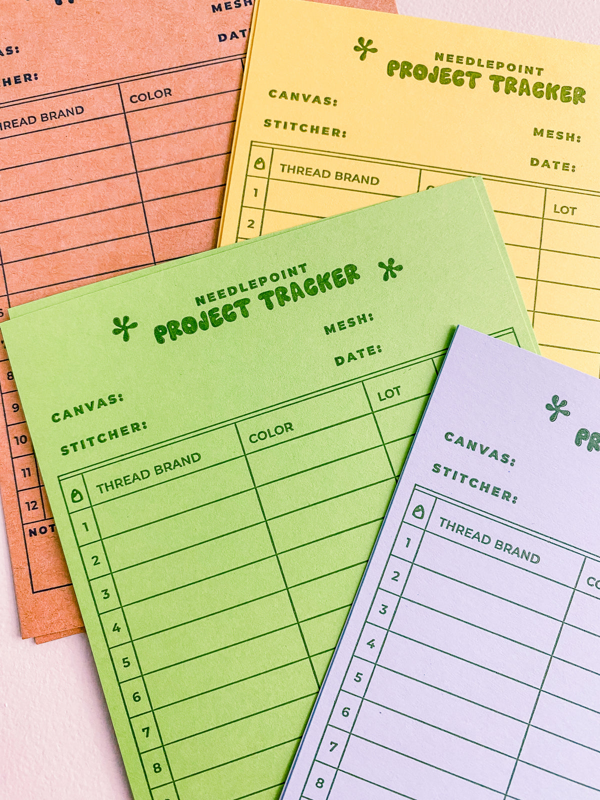 Needlepoint Project Trackers