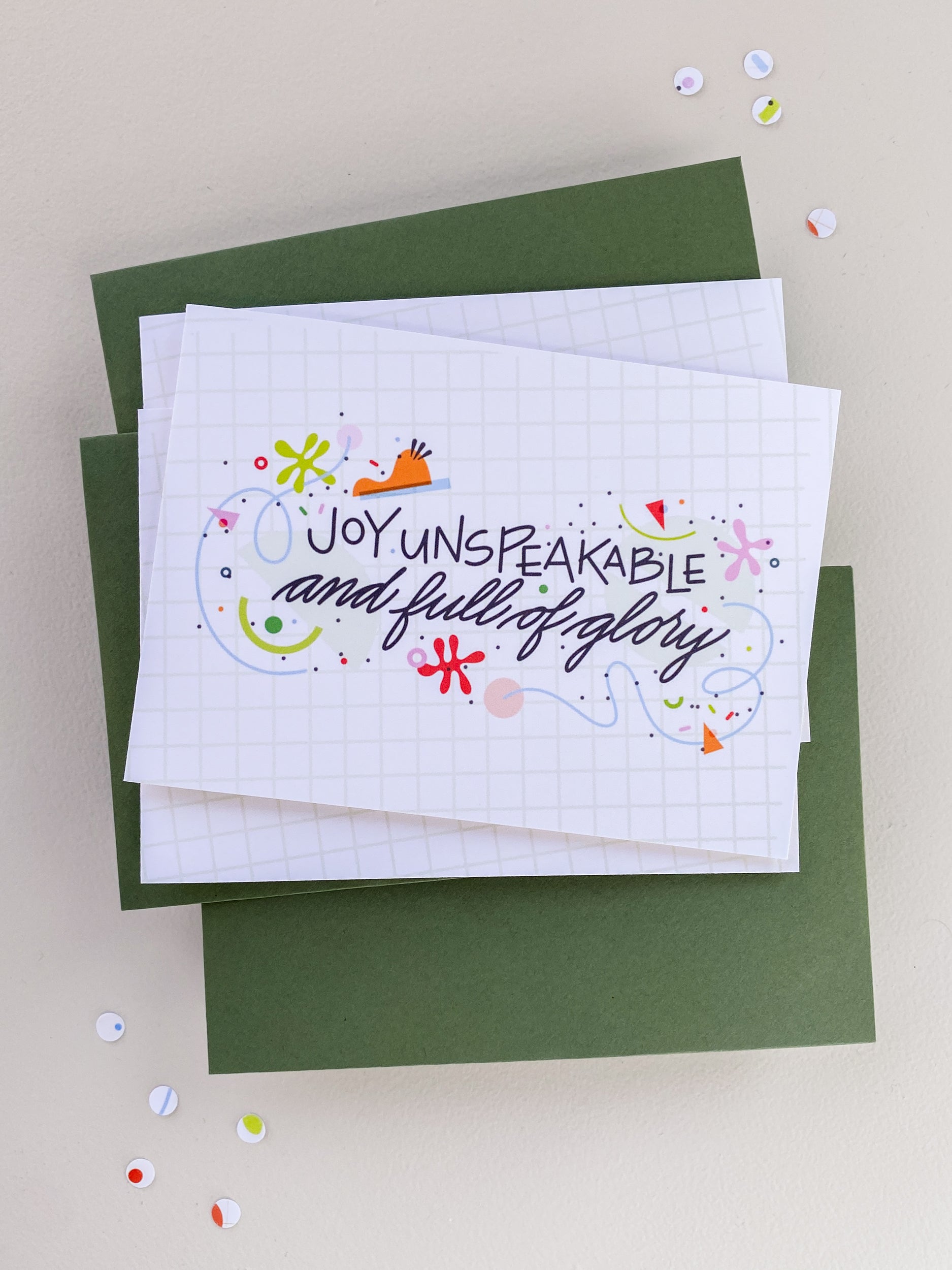 Joy Unspeakable Note Card Set – 3.5x4.875 Folded Cards (Set of 3)