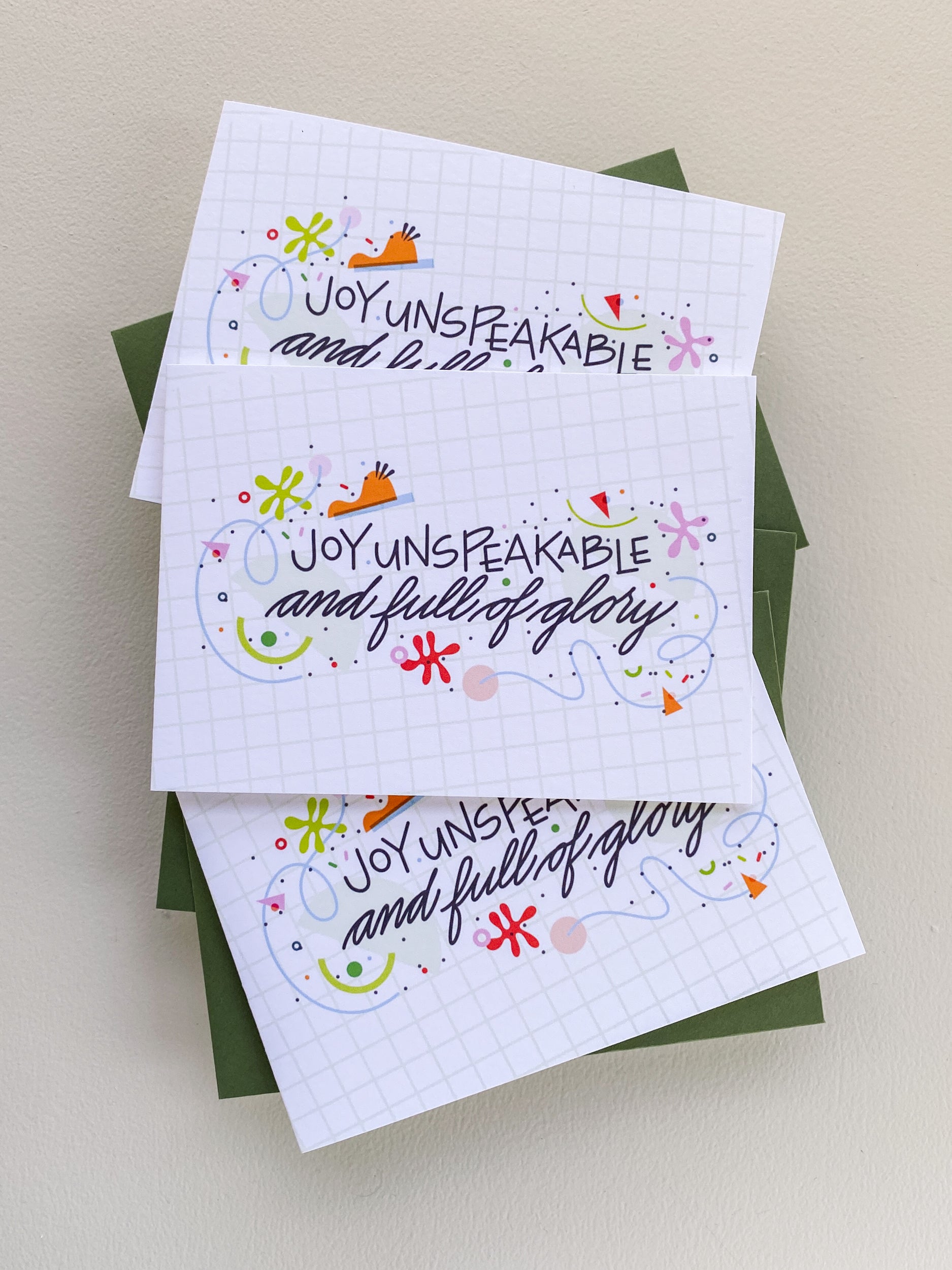 Joy Unspeakable Note Card Set – 3.5x4.875 Folded Cards (Set of 3)