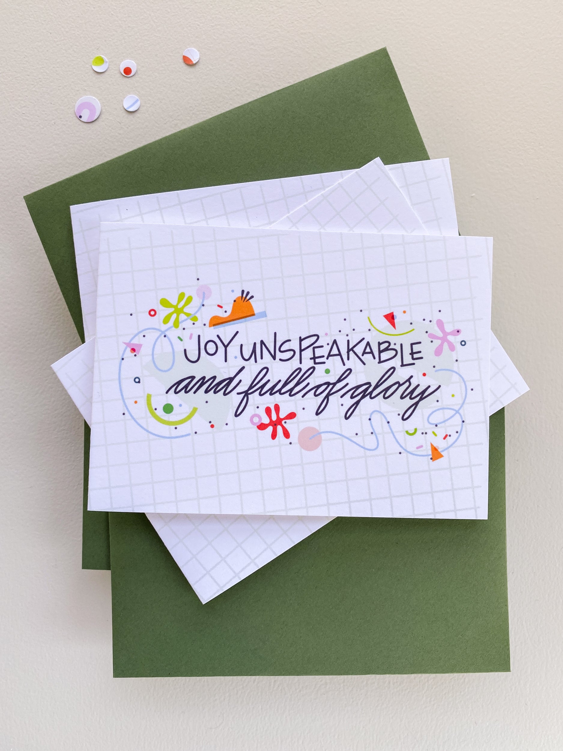 Joy Unspeakable Note Card Set – 3.5x4.875 Folded Cards (Set of 3)