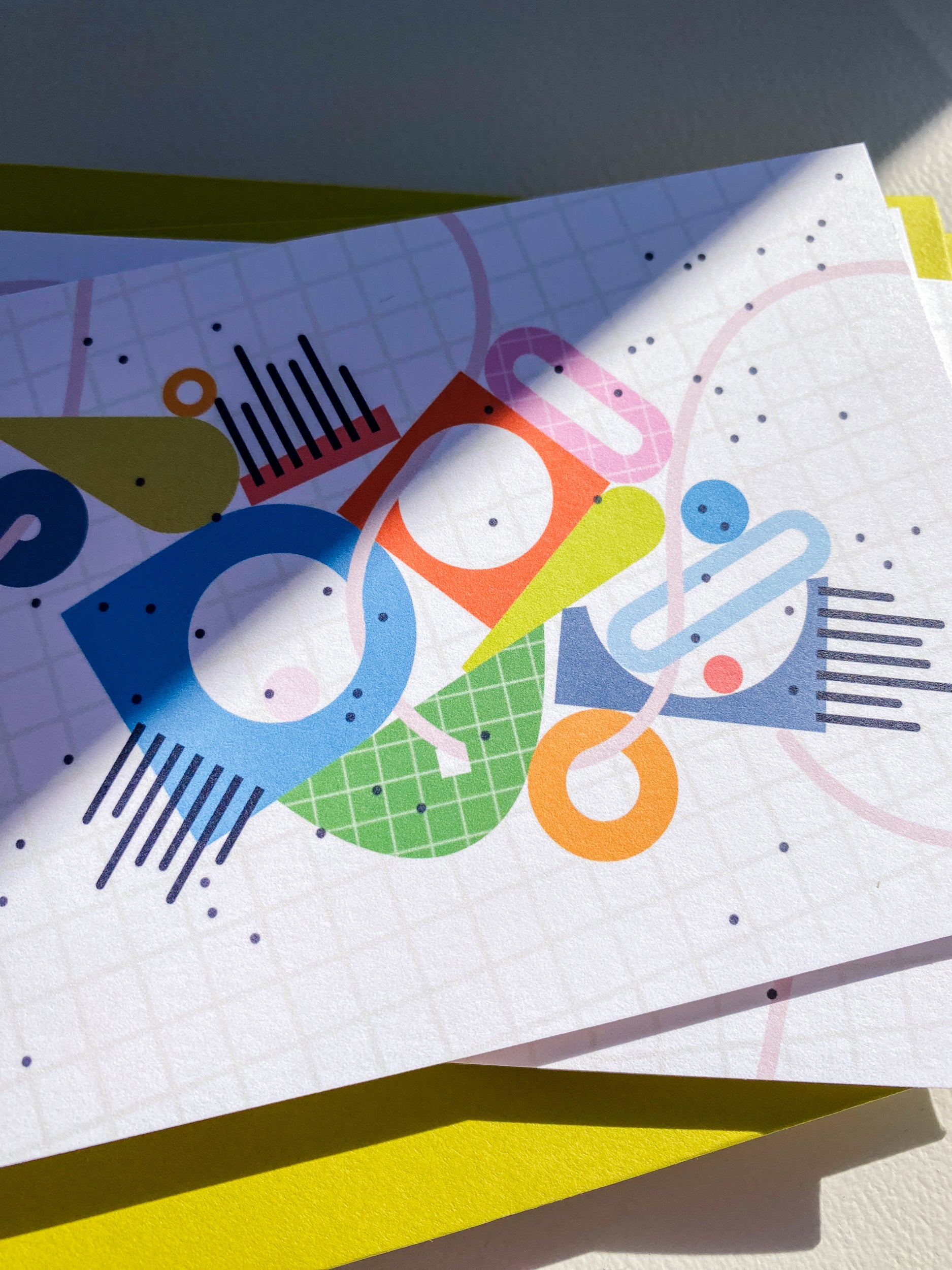 Geo Collage Notecard Set – 3.5x4.875 Folded Cards (Set of 3)