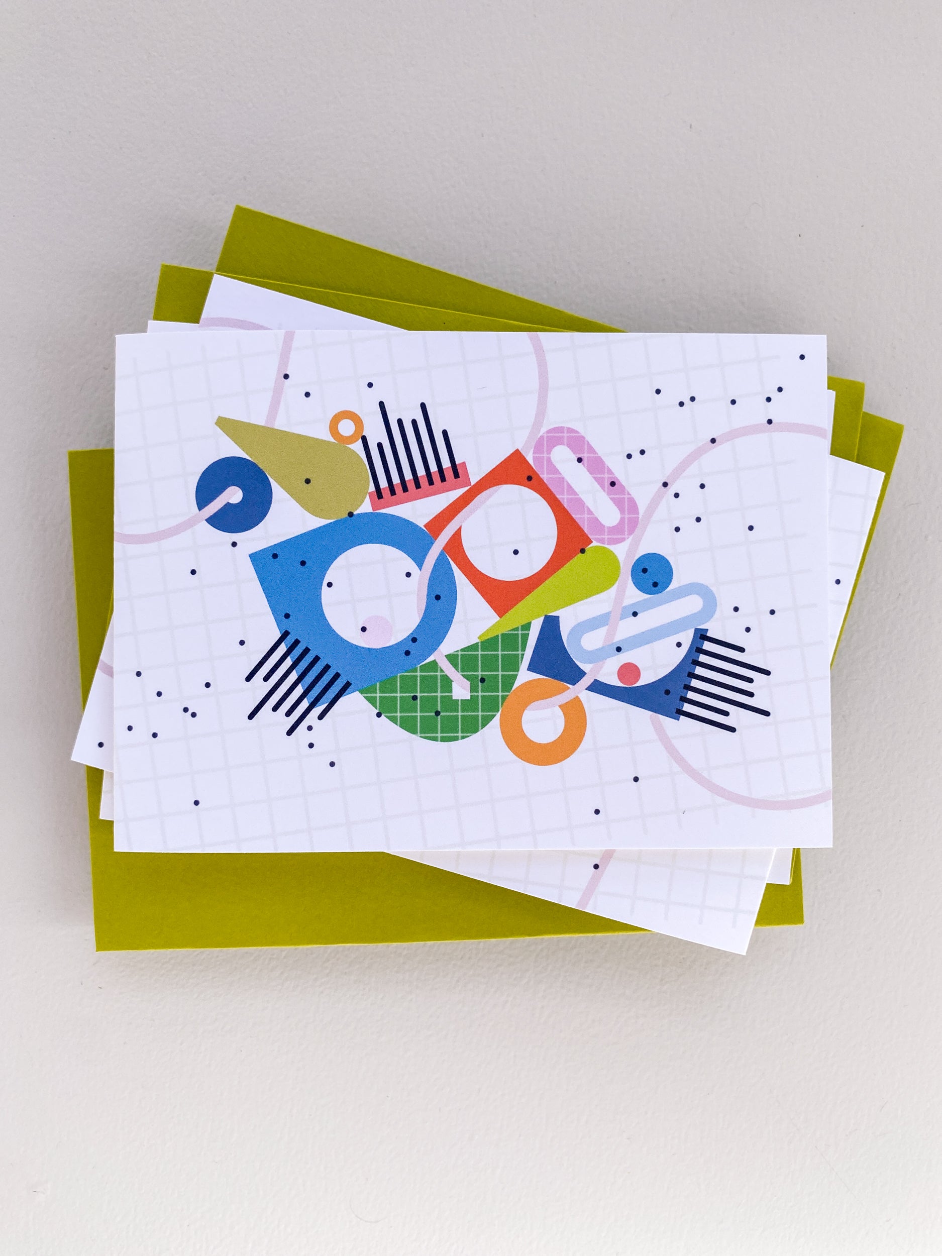 Geo Collage Notecard Set – 3.5x4.875 Folded Cards (Set of 3)