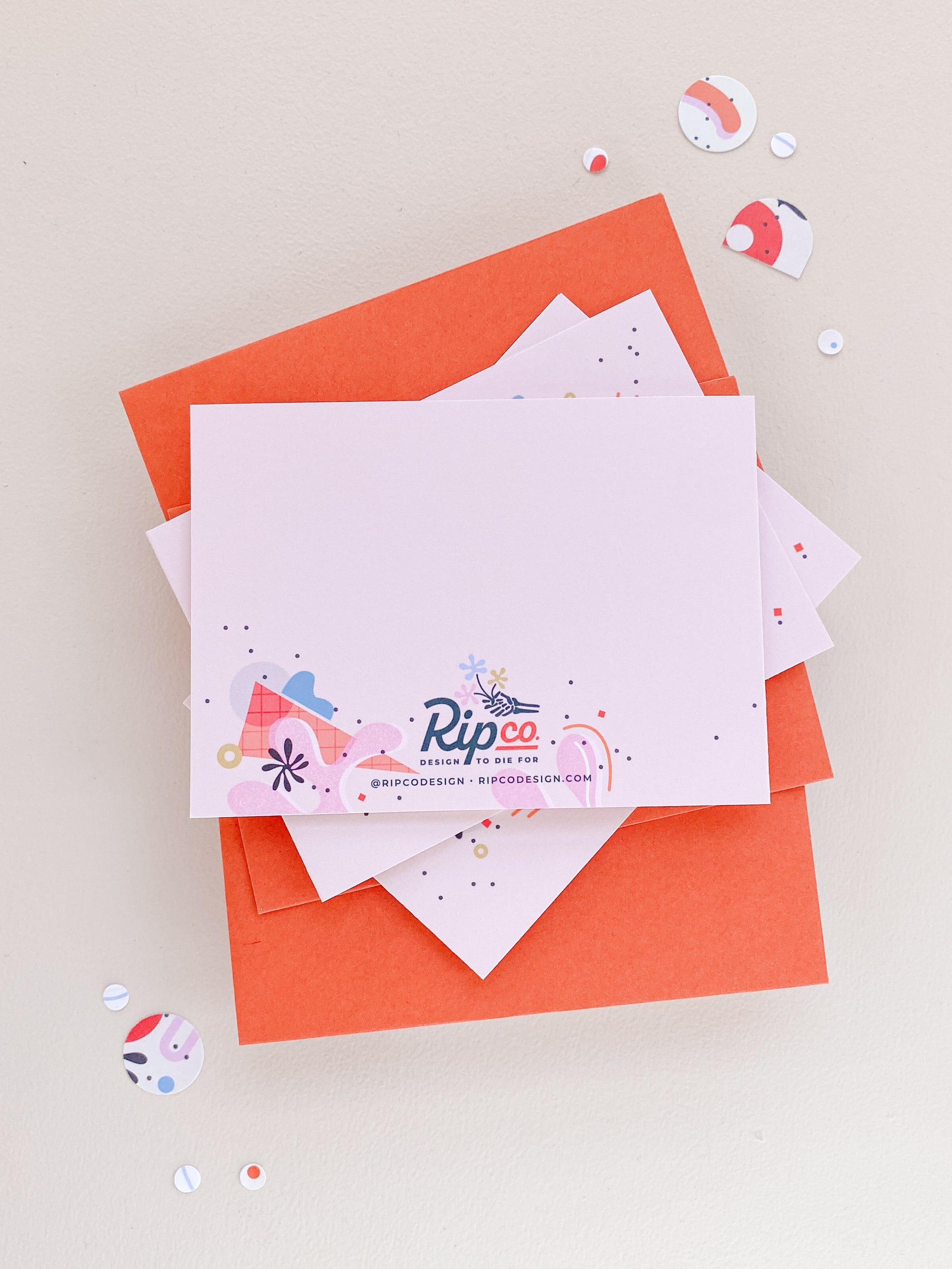 Pink Burst Notecard Set – 3.5x4.875 Folded Cards (Set of 3)