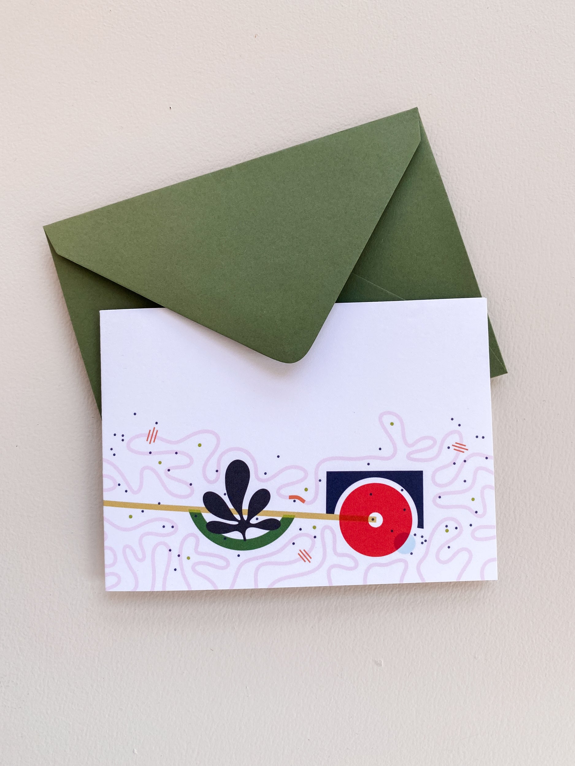 Pink Squiggle Notecard Set – 3.5x4.875 Folded Cards (Set of 3)