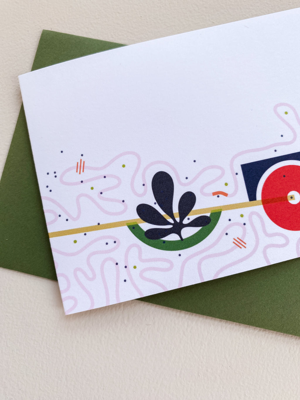 Pink Squiggle Notecard Set – 3.5x4.875 Folded Cards (Set of 3)