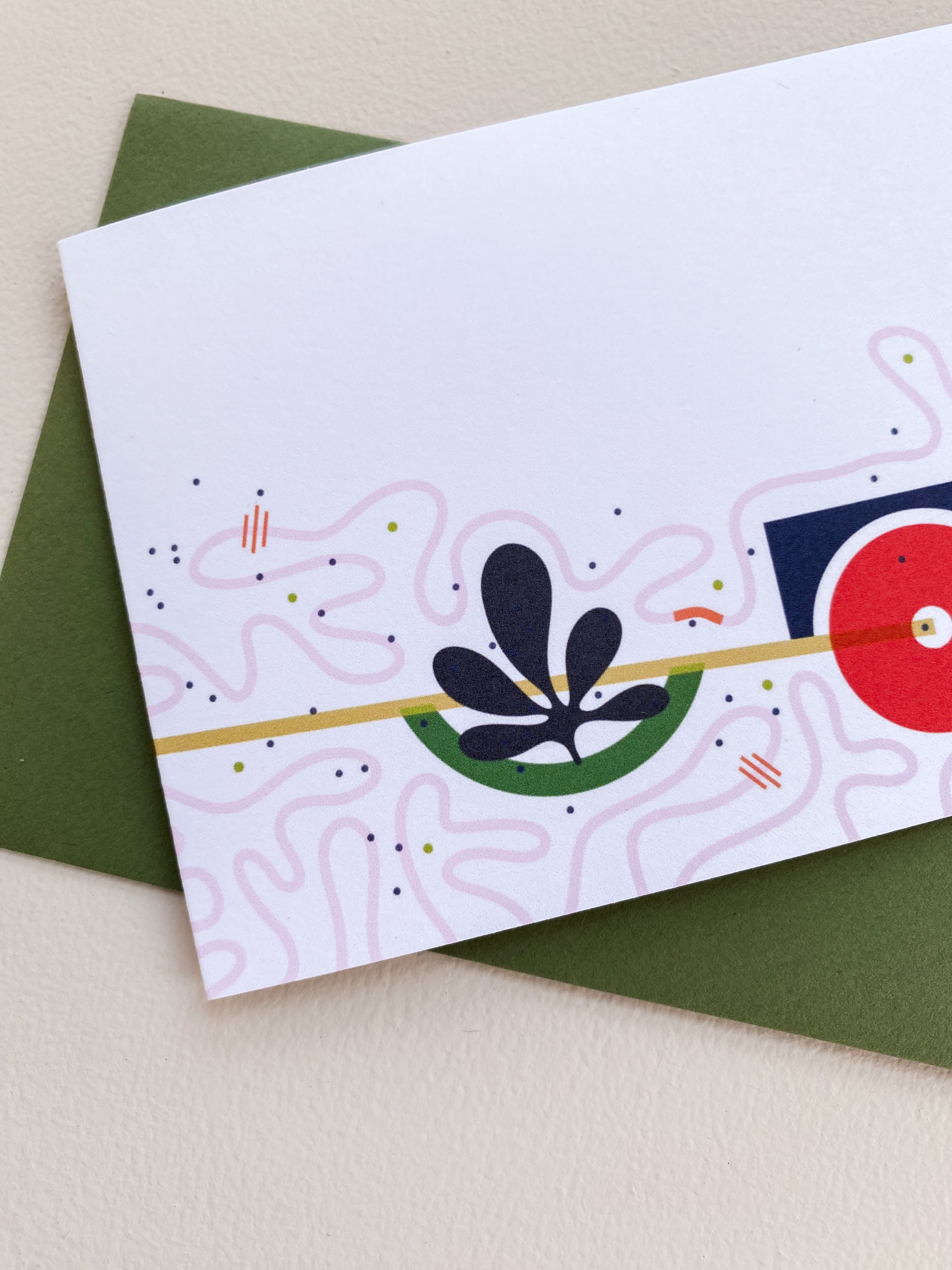 Pink Squiggle Notecard Set – 3.5x4.875 Folded Cards (Set of 3)