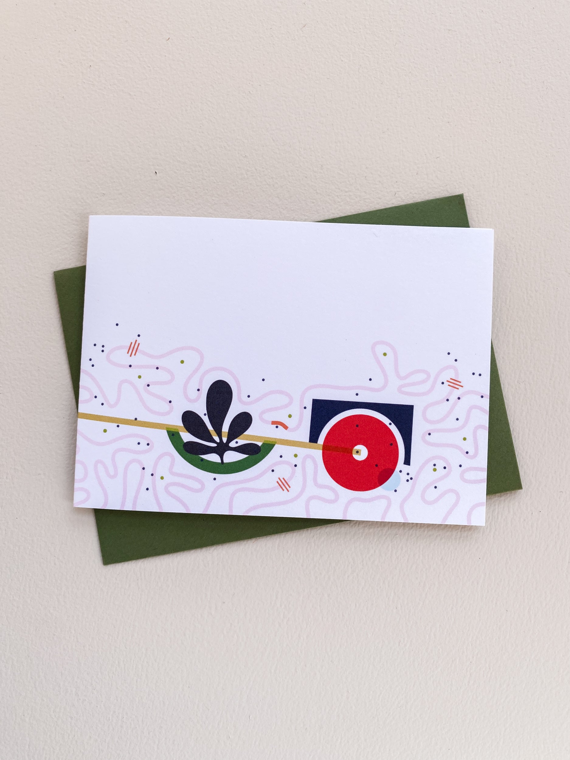 Pink Squiggle Notecard Set – 3.5x4.875 Folded Cards (Set of 3)