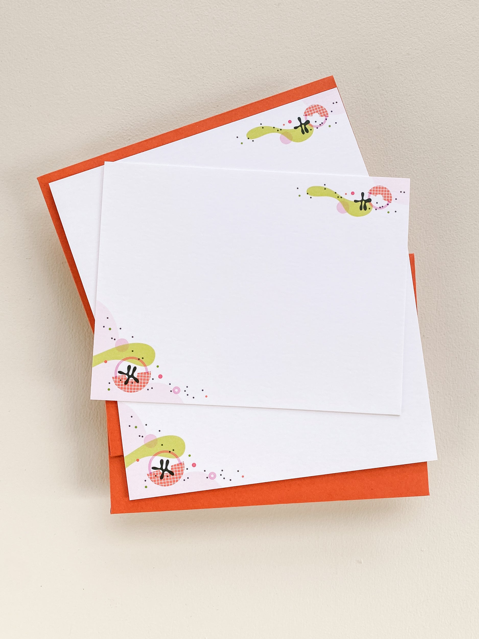 Pink Corners Flat Note Set – 4.25x5.5 (Set of 3)