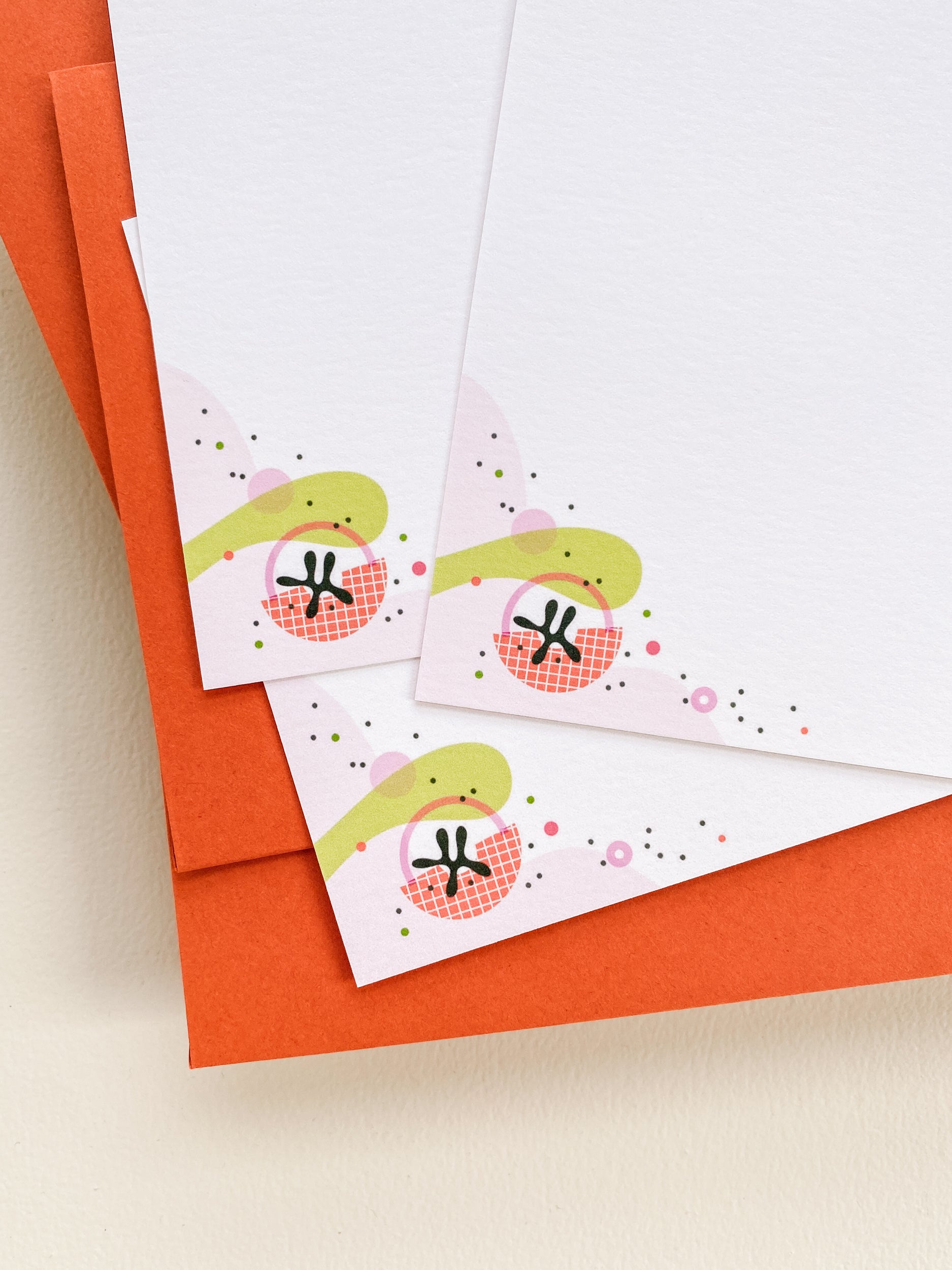 Pink Corners Flat Note Set – 4.25x5.5 (Set of 3)