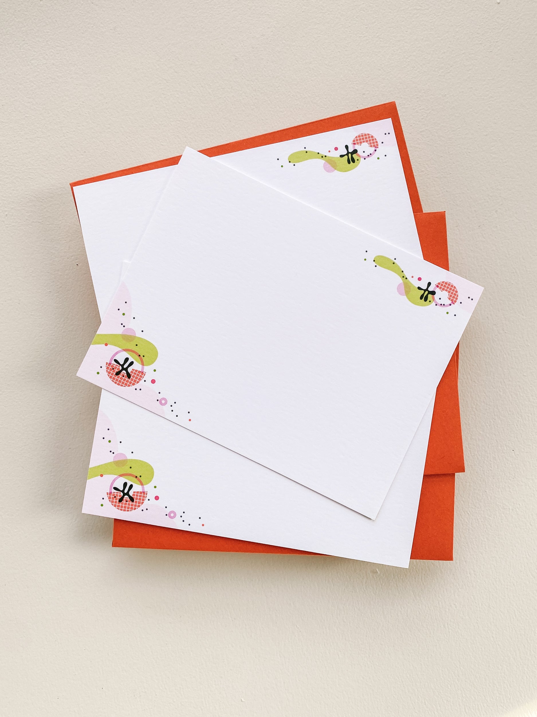 Pink Corners Flat Note Set – 4.25x5.5 (Set of 3)