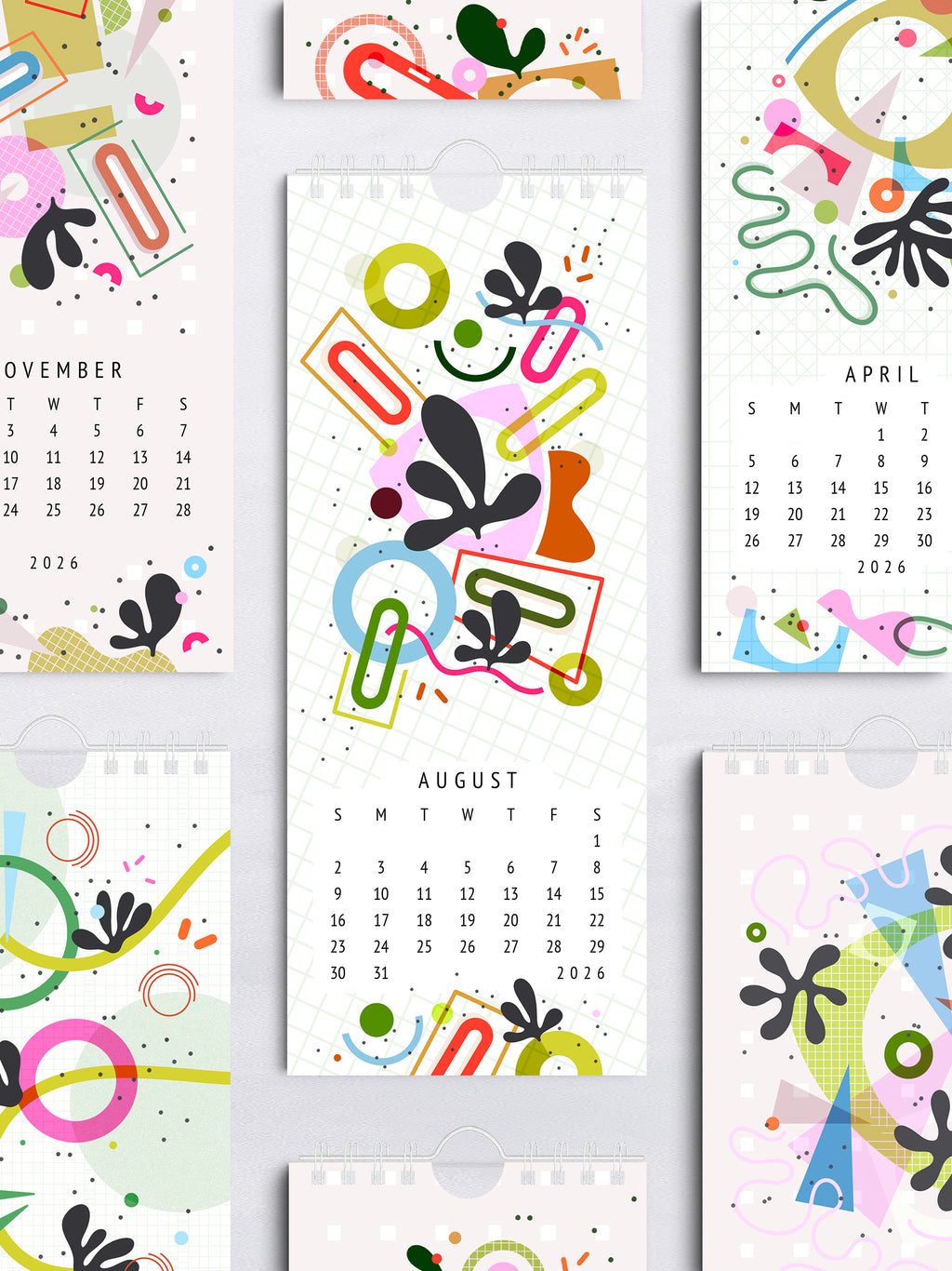 2026 Art Calendar – 4x10" Wire-Bound with 12 Frame-Ready Prints