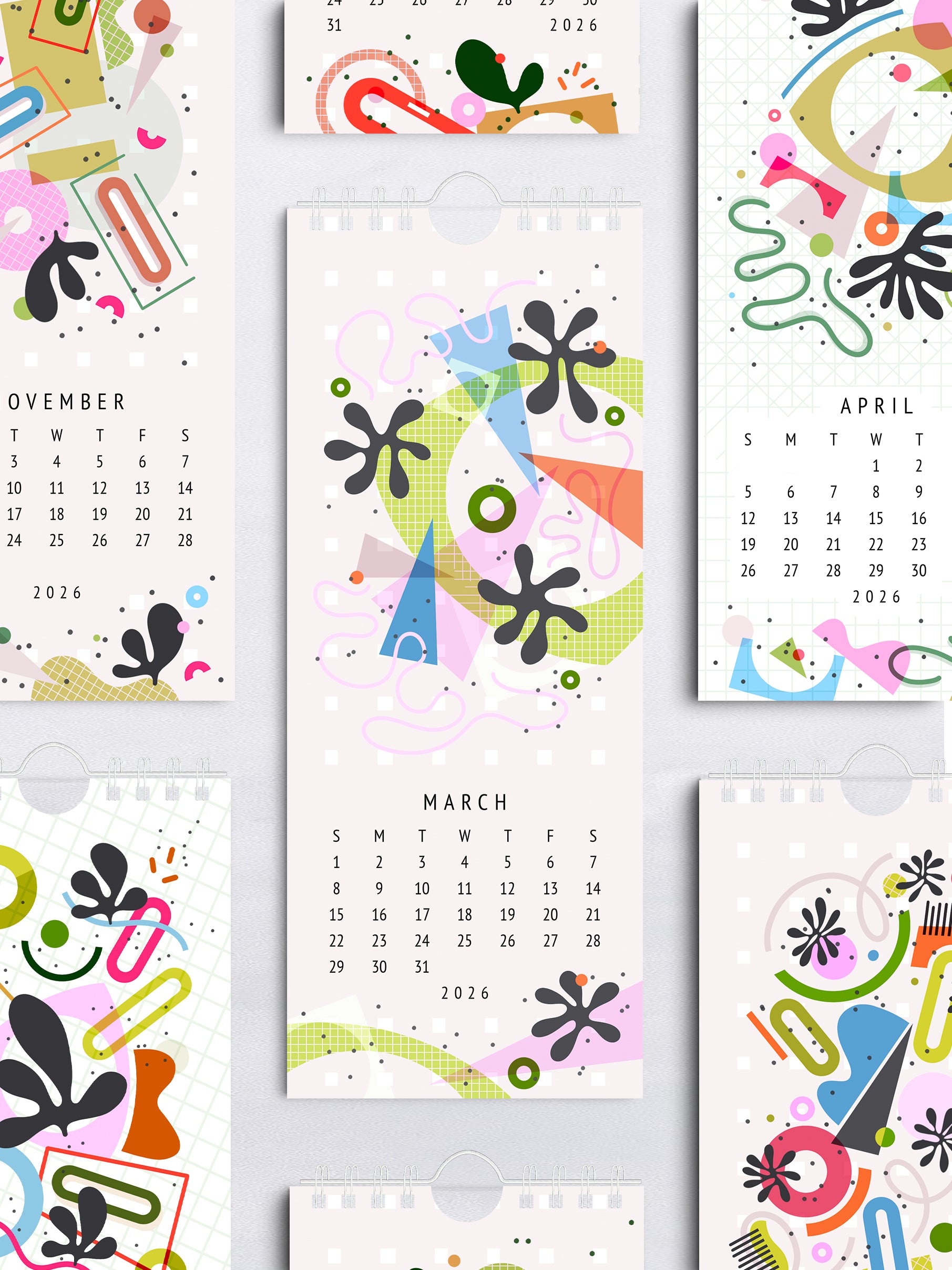 Preorder: 2026 Art Calendar – 4x10" Wire-Bound with 12 Frame-Ready Prints