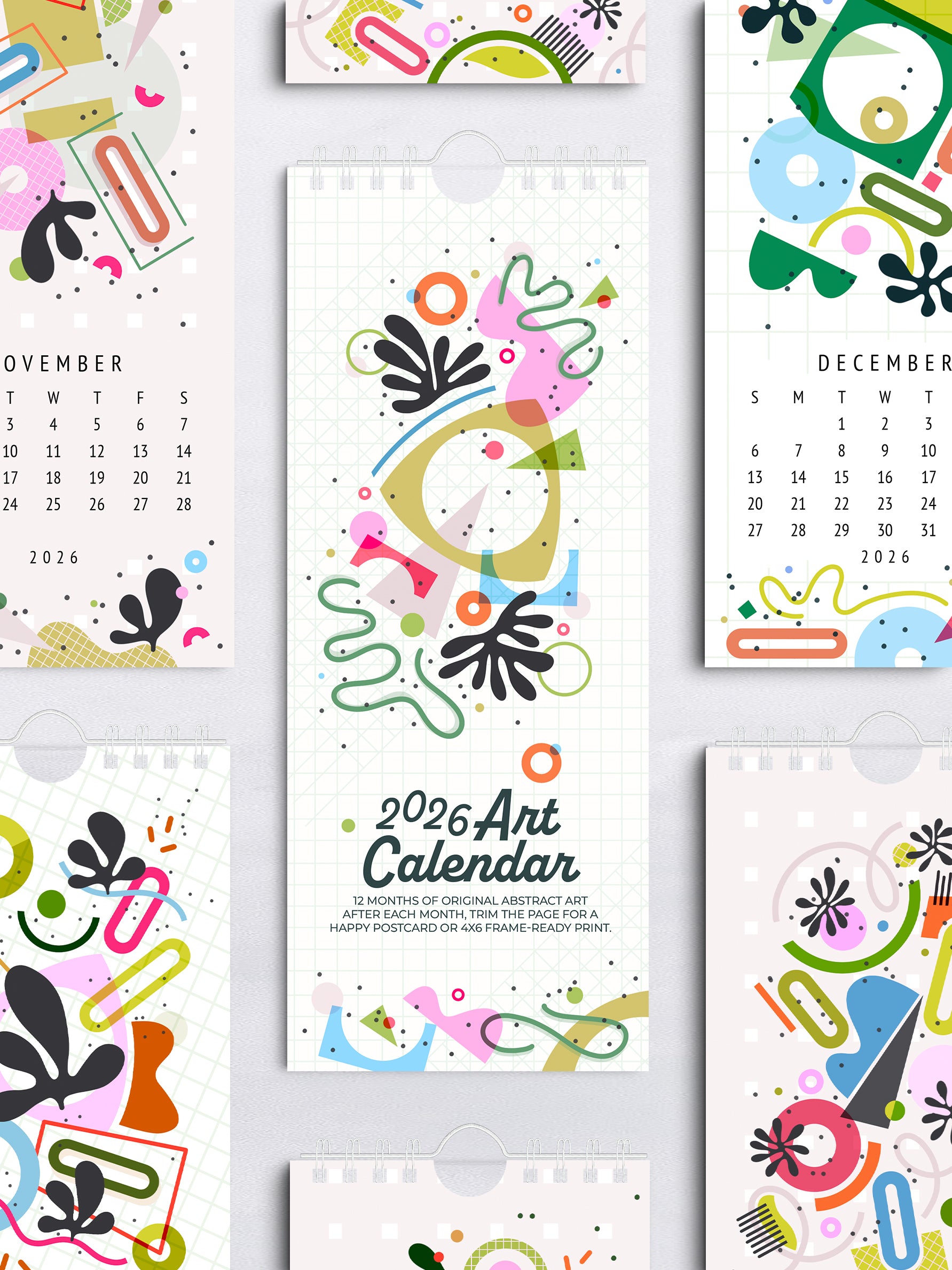 Preorder: 2026 Art Calendar – 4x10" Wire-Bound with 12 Frame-Ready Prints